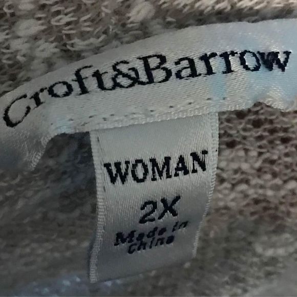 Women’s Plus Size 2x Croft & Barrow Beige White Open Cardigan **See Description - Picture 4 of 4